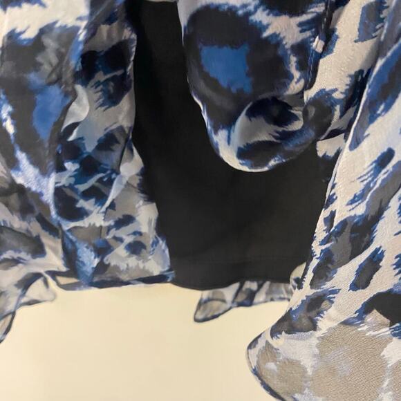 Diane Von Furstenberg Silk Blue Fleurette Leopard Print Dress Size 4 Lightweight - Picture 8 of 16